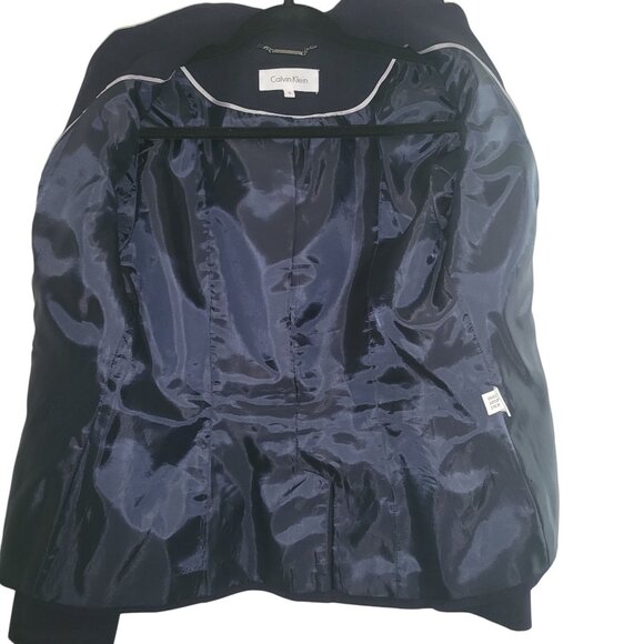 CALVIN KLEIN | Navy Blue Calvin Klein Buttons 100% Polyester Blazer - Picture 12 of 13